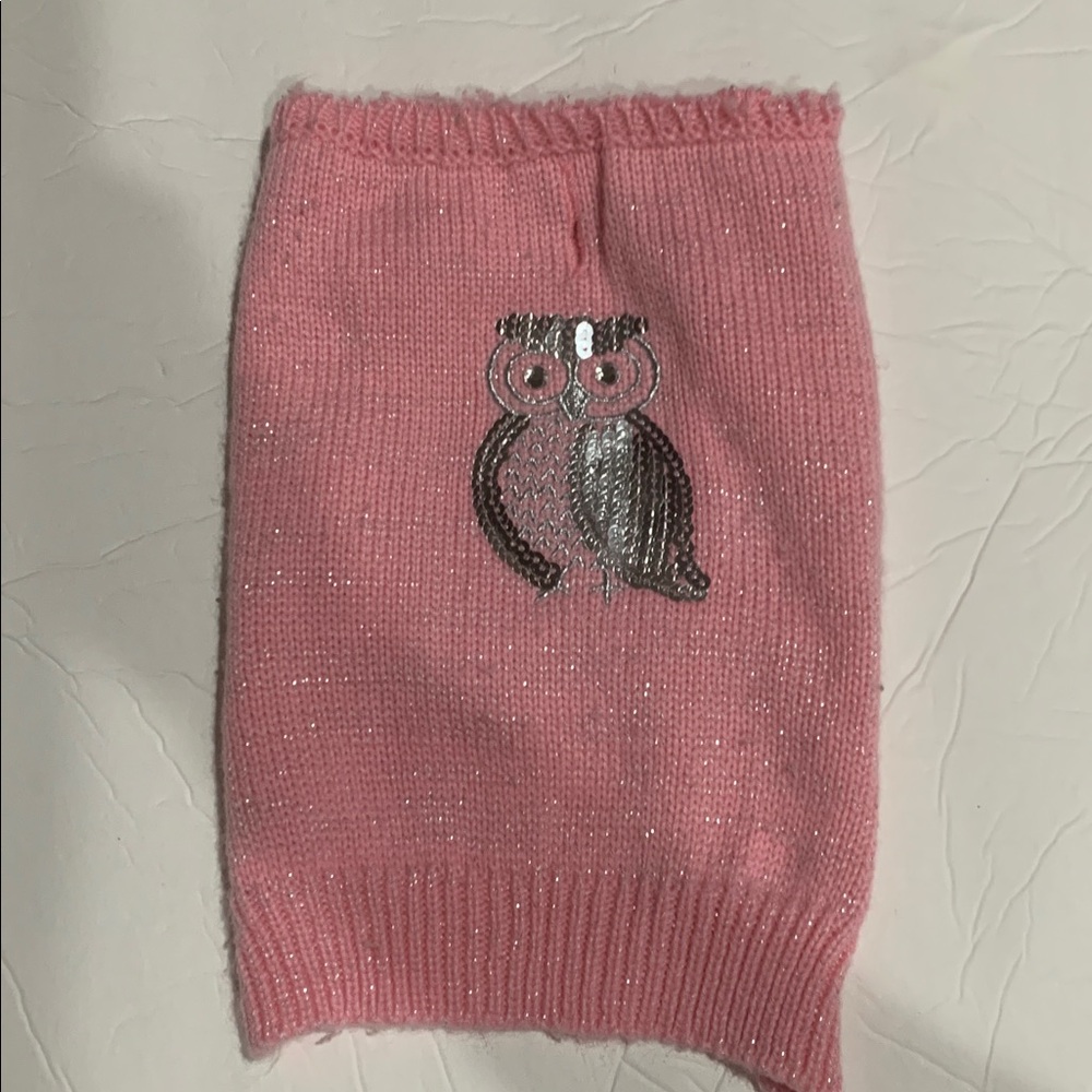 Sequin Owl dog sweater